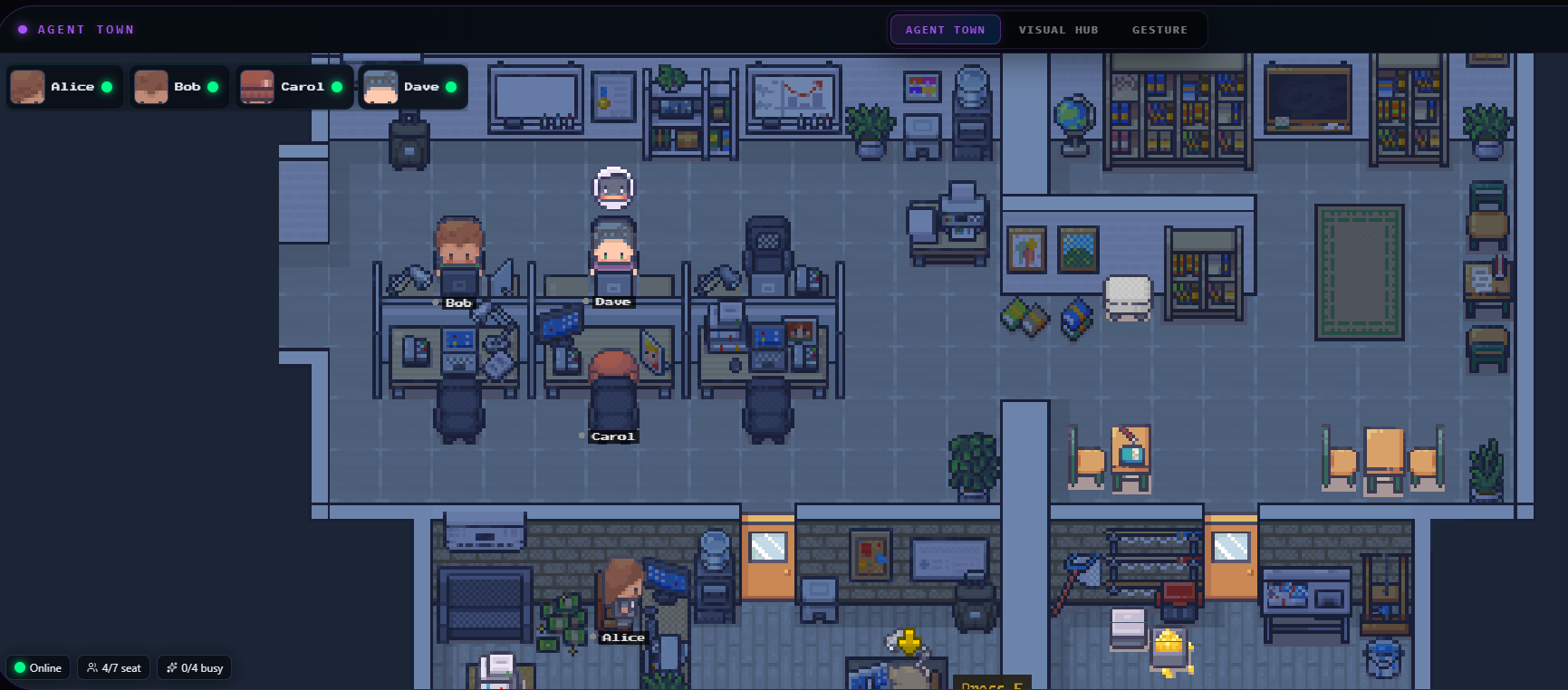 Caelia agent workspace showing several agents working on separate tasks